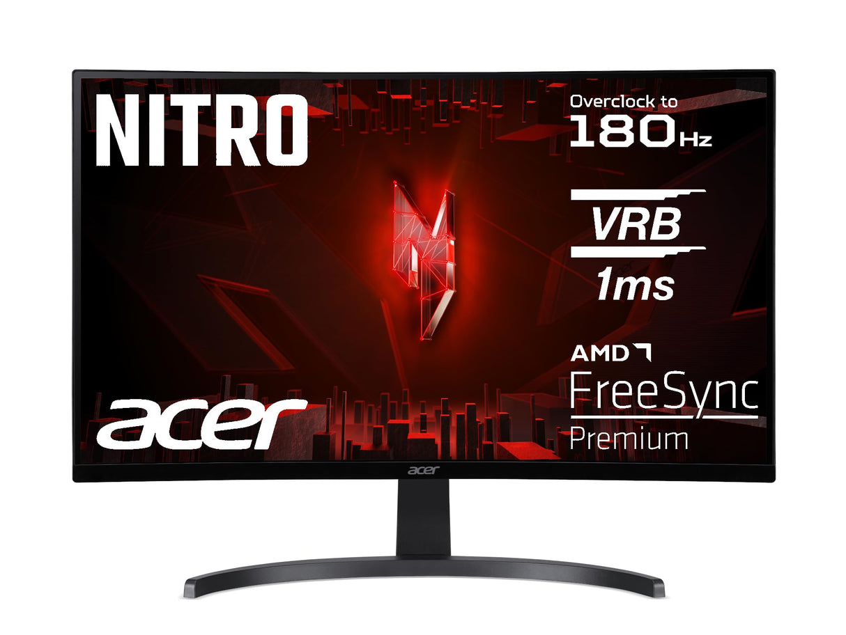 Acer Nitro ED273 S3 - Monitor de Juegos (27 Pulgadas, Pantalla Full HD, 165 Hz (180 Hz OC), 1 ms (VRB), 1 HDMI 2.0, 1 HDMI 1.4, 1 DP 1.2, AMD FreeSync Premium, Color Negro