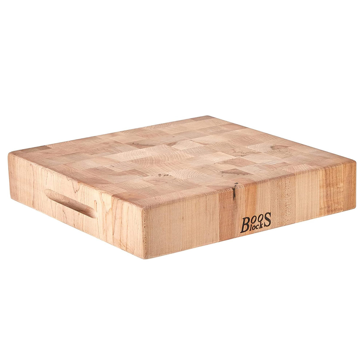 Boos Block Bloque de Cortar Extra Gruesa - Madera Cortar Cocina – Madera de Testa - Tabla Madera Cocina Grande - 38 x 38 x 7,5 cm