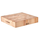 Boos Block Bloque de Cortar Extra Gruesa - Madera Cortar Cocina – Madera de Testa - Tabla Madera Cocina Grande - 38 x 38 x 7,5 cm