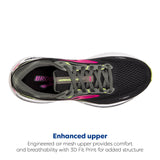 Brooks Adrenaline Gts 23, Sneaker Mujer, Negro Black Gunmetal Sharp Green 1d0, 35.5 EU