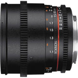 Rokinon Cine DS DS85M-NEX 85 mm T1.5 AS IF UMC Lente de Marco Completo Cine para Sony E Mount