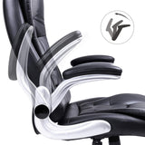 SONGMICS Silla de Oficina con Respaldo Alto, Reposacabezas y Asiento Gruesos, Reposabrazos Elevables, Silla Giratoria Ergonómica, Negro OBG51B