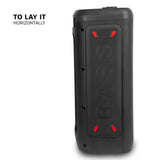 Ibiza - COLUMBA700 - Potente altavoz Bluetooth para karaoke con LED, TWS, USB-C, prioridad de micrófono - 2 entradas de micrófono, grabación, efectos de luz - USB, MicroSD - Negro