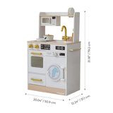 Teamson Kids Cocina de Madera Blanca para niños con huerto, Lavadora, Horno, Fregadero y Accesorios para Juegos creativos y simbólicos