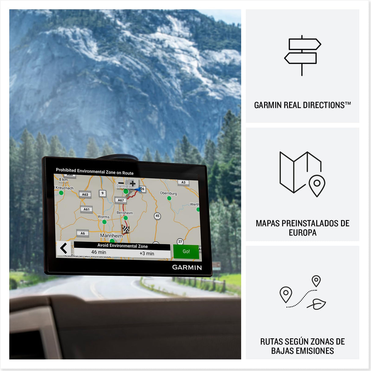 Garmin Drive 53 EU - Navegador GPS con mapas de por Vida, Pantalla de 5'' de Alta resolución y tráfico en Directo