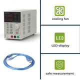 Velleman Suministro de laboratorio, programable, ajustable, 0-30 VCC/0-5 A, limitación de corriente, protección contra cortocircuitos, pantalla LCD, USB, conexión gris
