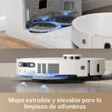 dreame X40 Ultra Complete Robot Aspirador y Fregasuelos, 12.000 Pa Succión, con Mopa Extraíble y Elevable, 70℃ Fregona Autolimpiable, Cepillo Lateral Extensible y Elevable, Detección Suciedad