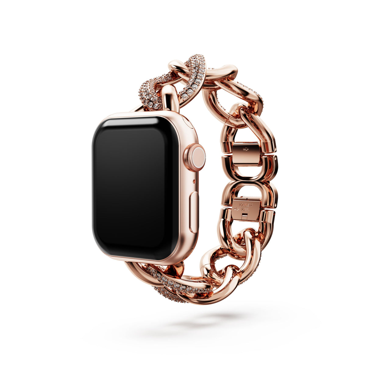 Swarovski Correa de cadena, Para Apple Watch® 40 mm y 41 mm, Tono oro rosa, Acabado tono oro rosa