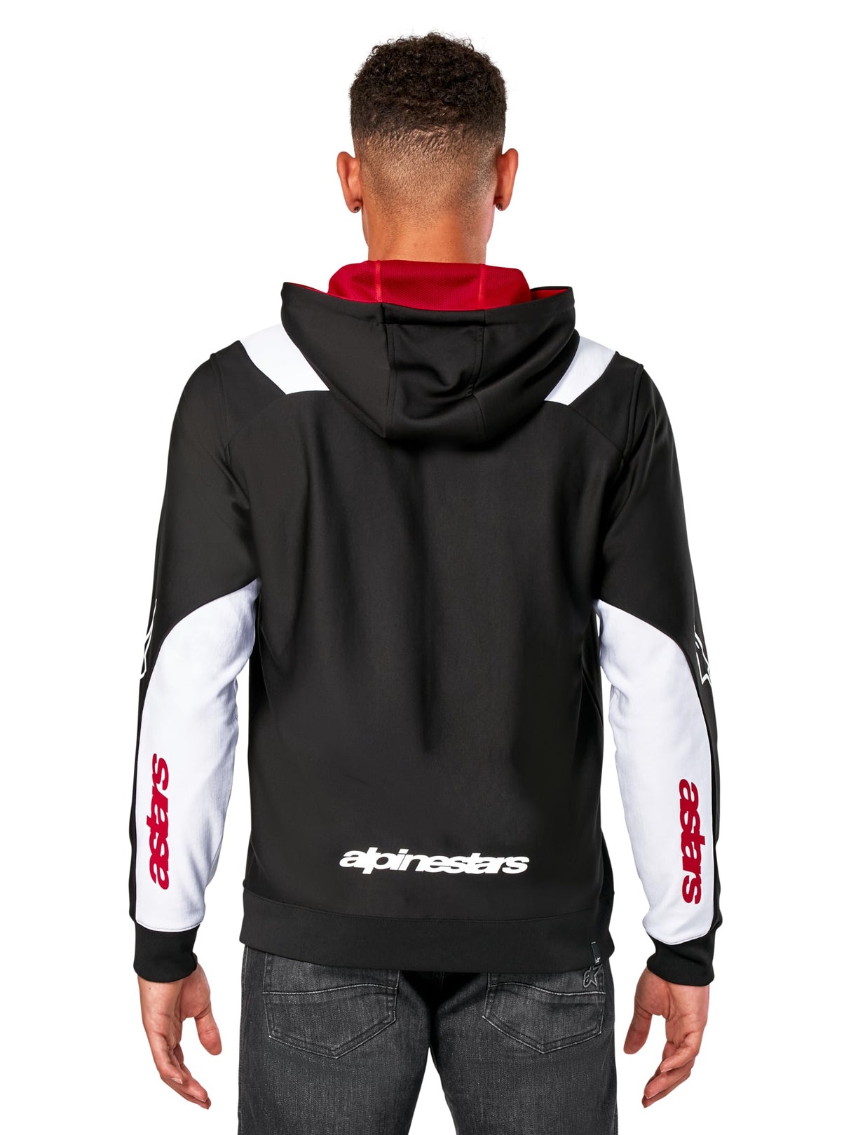 Alpinestars Sessions V3 Hoodie Sweatshirt Sudadera con Capucha para Hombre Negro/Blanco/Rojo M