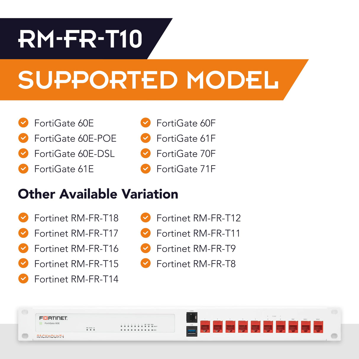 Rackmount.IT |RM-FR-T10| Kit de montaje en rack para FortiGate 60E / 61E
