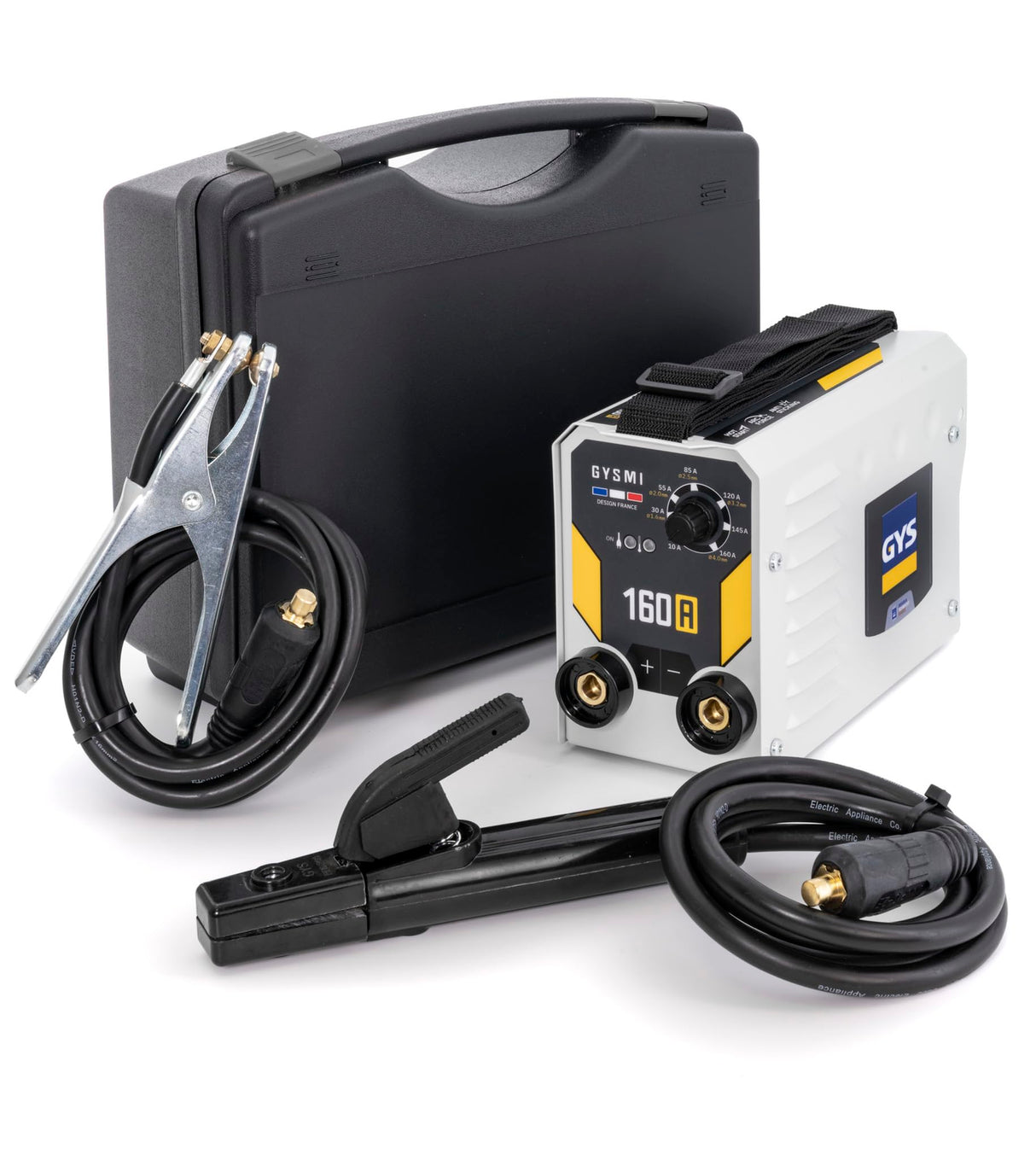 GYS, GYSMI 160A, estación de soldadura de electrodo recubierto 160A monofásico 230V (MMA), arco fuerza, antisticking, Hot Start, Con Maleta, portaelectrodos, cable de masa
