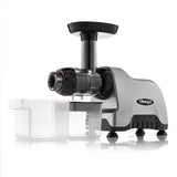 Omega CNC80S - Exprimidor compacto de sistema de nutrición multiuso de velocidad lenta, horizontal, plástico, plateado