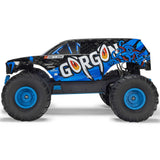 ARRMA 1/10 Gorgon 2WD RTR Monster Truck Mega 550 14T Motor de Cepillo, Espectro SLT2 2,4 GHz, Incluye batería NiMH de 3300 mAh y Cargador USB-C S120, Color Azul