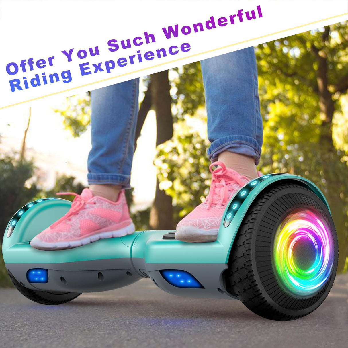 SISIGAD Offroad Hoverboard Kinder Adults mit 6,5" Reifen Leistungsstarke Große - Batería Hoverboard Bluetooth-Lautsprechern LED-Licht