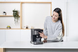 Black+Decker BXCO850E - Cafetera espresso, 20bar, 1 o 2 cafés, función vapor, paro automático, cantidad programable, sistema extra cream, 1.5l, acabado antihuellas en acero inox, 850W