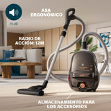 Princess Airmotion Pro, Función Fragancia para Aire Fresco, Ligero & Compacto & Gran Capacidad 4L, maniobrable con 3 Ruedas, 4,5 kg, 800W, 21 kPa, Filtro HEPA, 12m, 68 dB, Aspirador con Bolsa 336090
