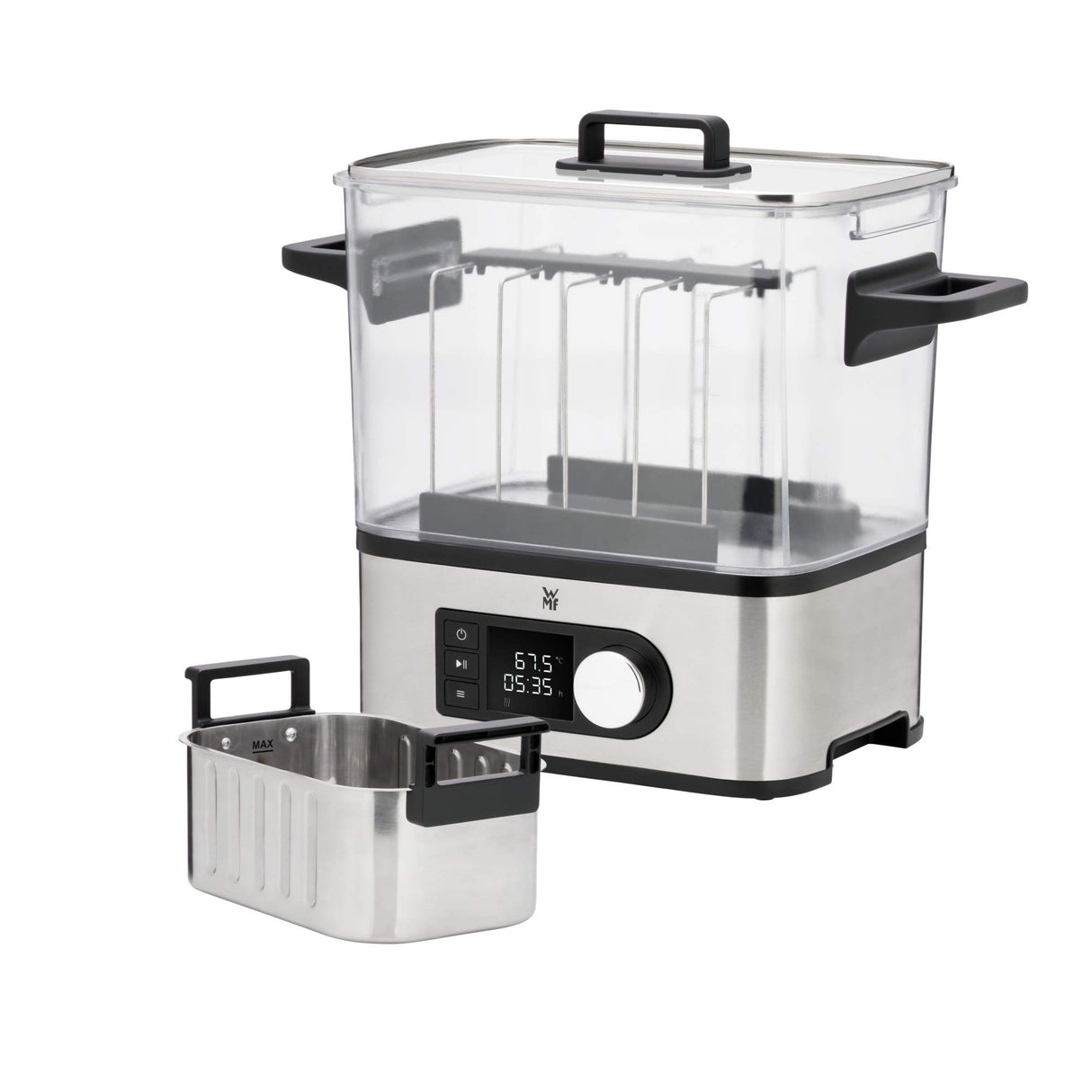 WMF Lono - Cocedora al vacio baja temperatura (entre 35º y 90º), 2 en 1, cocina al vacío y olla de cocion lenta, cocina profesional, tanque 6 l de TRITAN libre de BPA