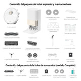 dreame X40 Ultra Complete Robot Aspirador y Fregasuelos, 12.000 Pa Succión, con Mopa Extraíble y Elevable, 70℃ Fregona Autolimpiable, Cepillo Lateral Extensible y Elevable, Detección Suciedad