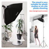 Neewer Soporte de Luz de Acero Inoxidable Resistente 300cm con Adaptador Universal de 1/4 a 3/8 Pulgada para Foto Estudio Softbox Flash Estroboscópico Monolight y Otros Equipos Fotográficos(Plateado)
