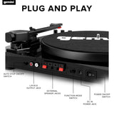 Gemini TT-900BB Stereo Turntable Music System - Belt Drive - Bluetooth input - Dual 50 Watt Stereo Speakers - Includes 45 Adapter (Black)