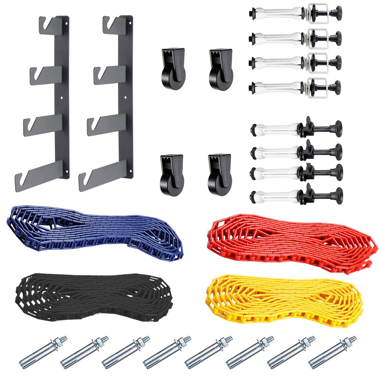 NEEWER Photography Sistema de Soporte de Fondo Manual de Montaje en Pared de 4 Rodillos con 2 Ganchos de Cuatro Pliegues, 8 Barras de expansión, 4 Cadenas, Capacidad de Carga por Rodillo: 22 lb/10 kg