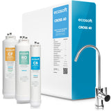 Ecosoft CROSS 60 Ósmosis Inversa Compacto | Flujo Directo de 1 L/min | Tecnología Ecológica de Ahorro de Agua | Pantalla Inteligente | Sustitución de Cartuchos DIY