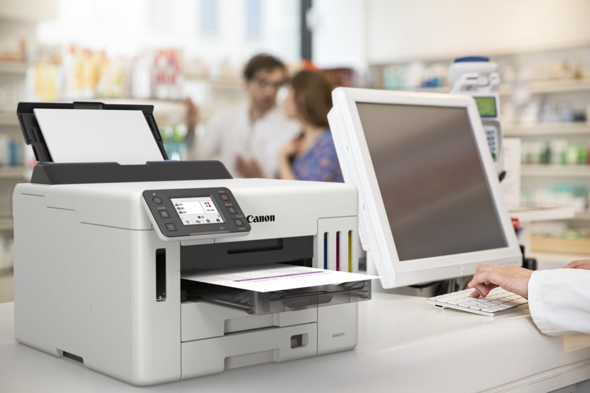 Canon Maxify GX5550 Megatank, Impresora Profesional para Oficina, con Depósito de Tinta Rellenable, Pantalla LCD, Capacidad 600 Hojas, Impresión de Alta Velocidad, 3 años de garantía