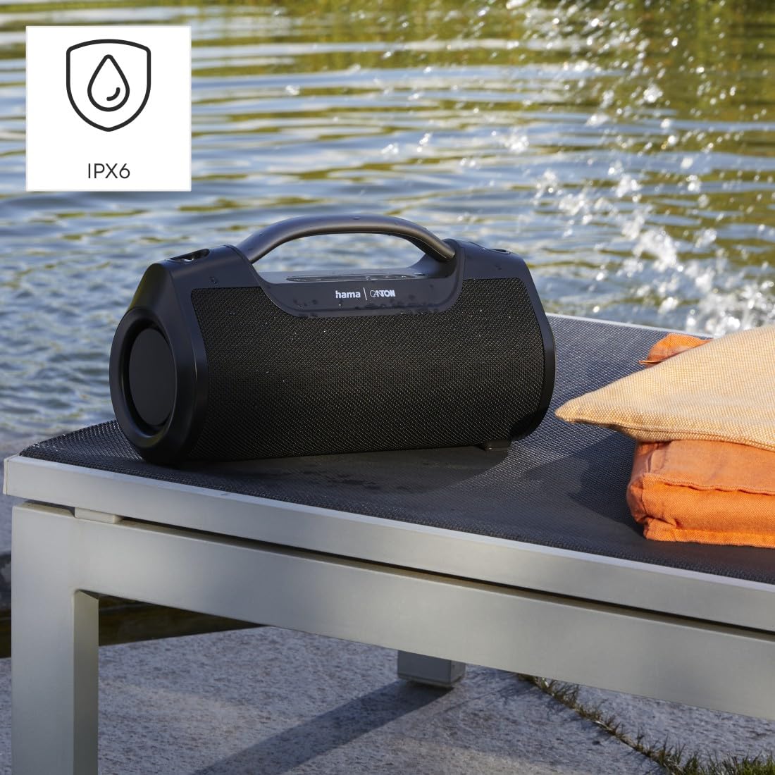 Hama Altavoz Bluetooth, Exterior, 60 W (Resistente al Agua IPX6, 12 Horas de duración de la batería, Pro Sound, Powerpack, Bluetooth USB, Caja de música Bluetooth, Caja de Fiesta Bluetooth, Altavoz