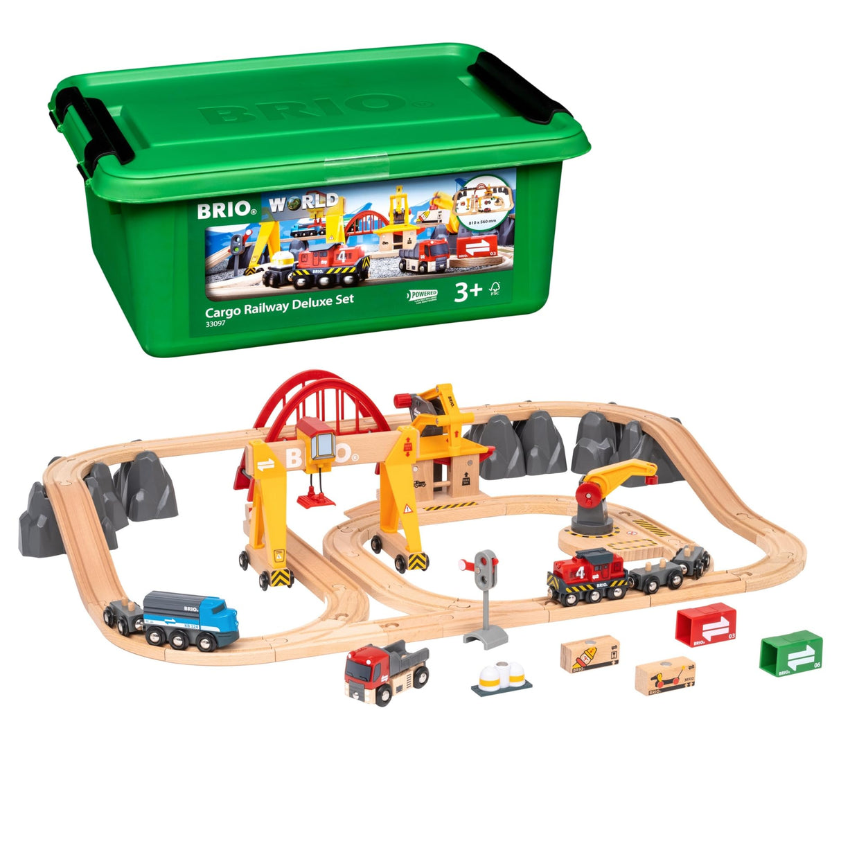 BRIO - Set Deluxe de Ferrocarril y Transporte de Carga, Ferrocarriles, Set de Construcción, Tren Juguete, Juguetes Niños 3 Años o más, Juegos Educativos 3 Años