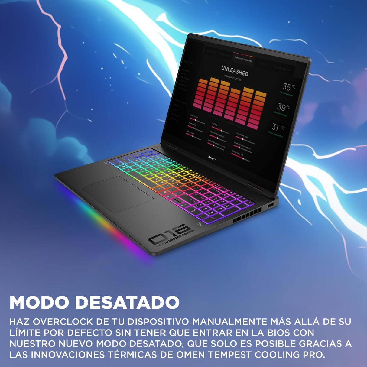 HP OMEN MAX - Ordenador Portátil Gaming de 16" OLED 240Hz (Ultra 9-275HX, 32GB RAM, 1 TB, NVIDIA GeForce RTX 5080 16GB, Windows 11) Negro - Teclado QWERTY Español
