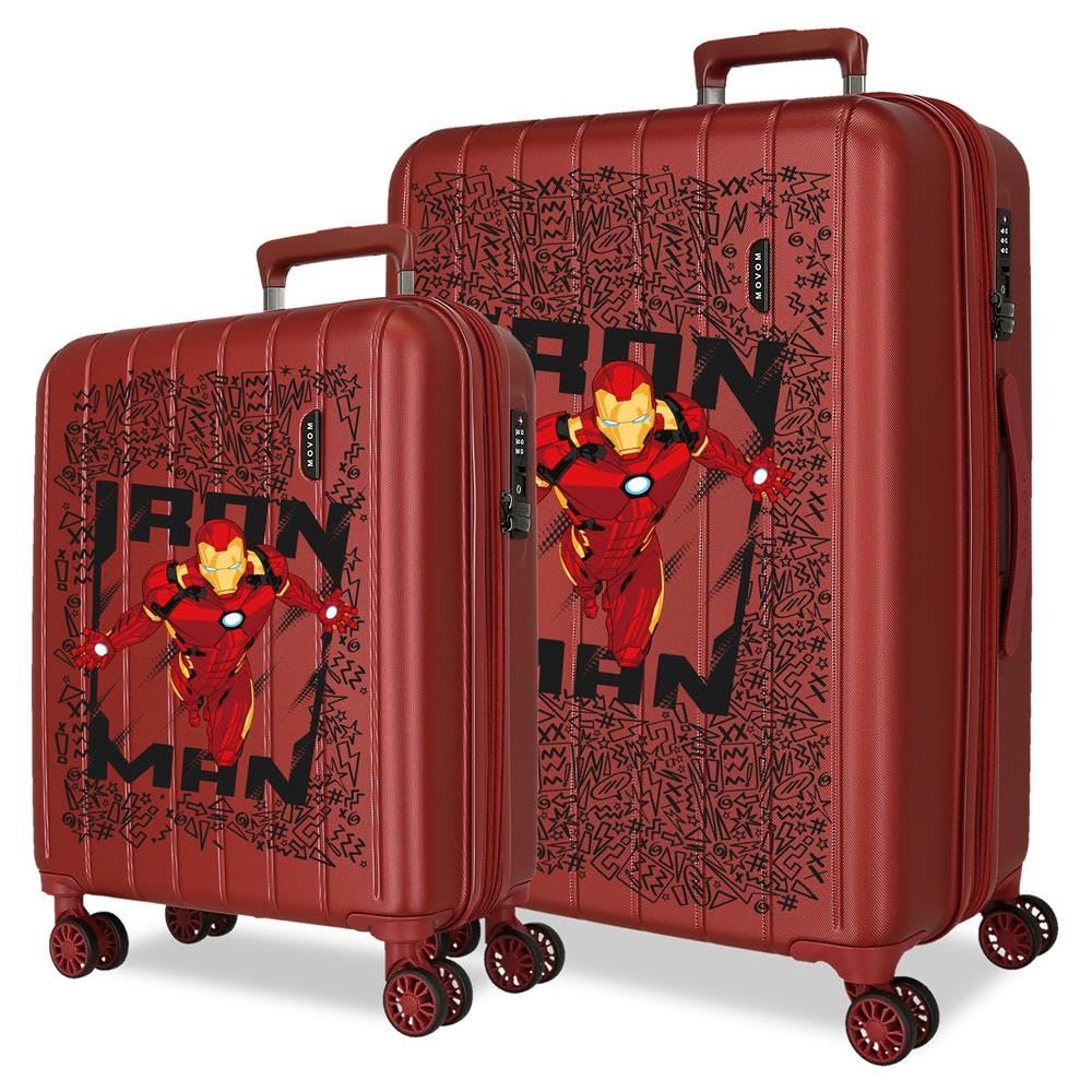 Joumma Marvel Ironman Juego de Maletas Rojo 55/65 cms rígida 6,8 kgs Cierre TSA Integrado ABS 6,8 kgs 109L Extensible Equipaje de Mano