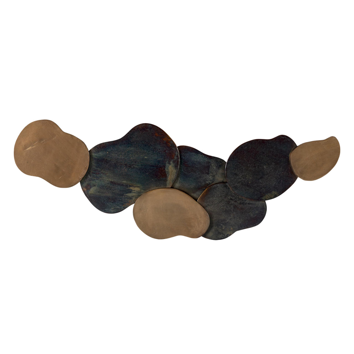 ESCULTURA 125X3X45 METAL AZUL COBALTO ENVEJECIDO/DORADO ANTIQUE