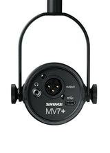 Shure MV7+ Podcast Mikrofon-Verbessertes Audio, LED-Touchpanel, USB-C- und XLR-Ausgänge, Auto-Level-Modus, digitaler Pop-Filter, Halleffekte, Podcasting, Streaming, Aufnahme - Schwarz