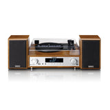 Lenco MC-160WD Equipo de música con Tocadiscos – Radio Dab+/FM, Bluetooth 5.0, conversión de Vinilo a MP3 por USB, tracción por Correa, 3 velocidades, Altavoces de Madera 2x10W, Mando a Distancia