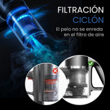 Aspiradora Sin Cable Air Essence Bise MAX, Azul, Aspiradora 100 AirWatt, Vacuum Cleaner 210 W, 1.3 litros, 72 Decibeles, Aspirador De Mano, Cepillo Flexible Con Luz LED, Tecnología Ciclónica