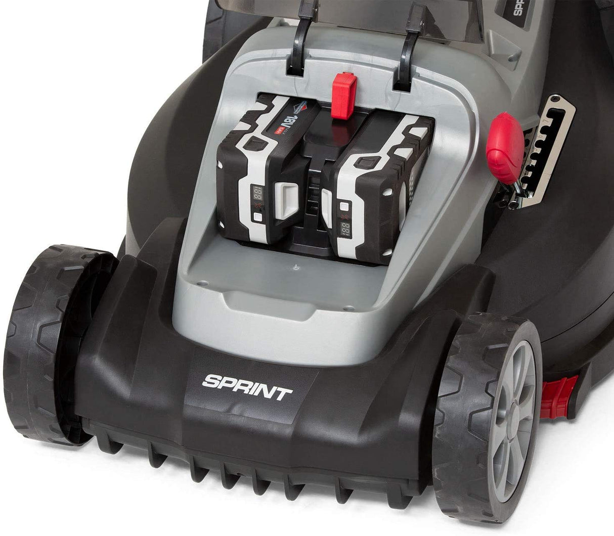 Sprint 2x18V (36V) Cortacésped con batería de litio, 440P18V, 44cm, Powered by Briggs & Stratton, hasta 640 m2, Incluyendo 2x5Ah Baterías y Doble Cargador, 5 años de Garantía