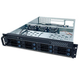 FANTEC SRC-2080X07-12G/6G-BCE 19" (48.3cm) 2U Storage Enclosure, 12G/6G backplane SFF-8643 for 8X SATA/SAS HDD/SSD 3.5" (8.9cm) External, 2X 2.5 Internal, Installation Depth 550mm, Black