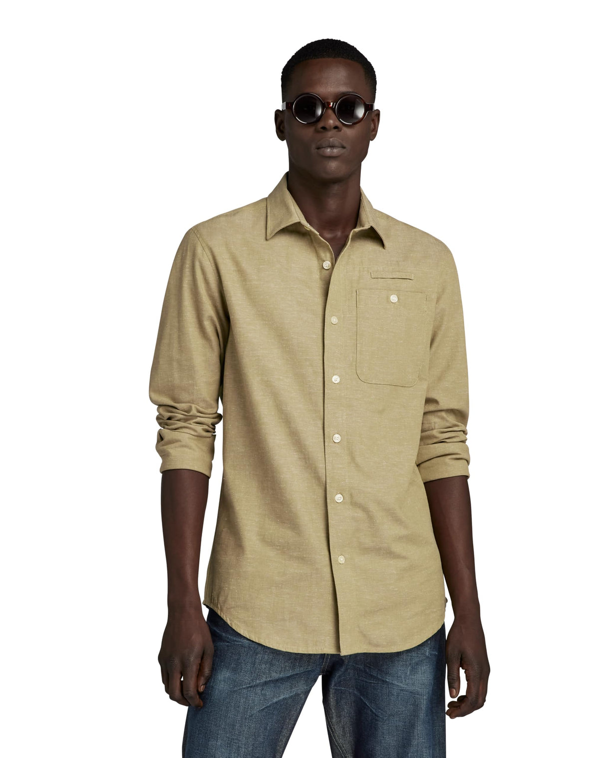 G-Star Para Hombre Camisa Bristum 2.0 Slim , Beige (tree house D23553-D187-C941), S
