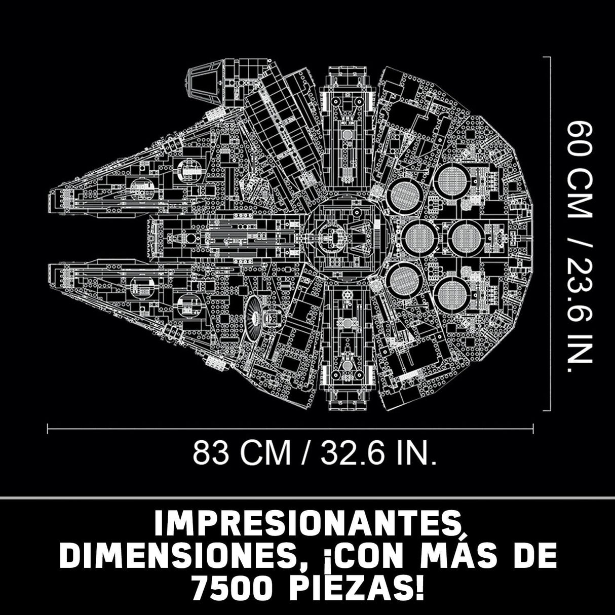 LEGO Star Wars Millennium Falcon, Maqueta de Construcción para Adultos de la Nave Estelar de Han Solo con Mini Figuras Chewbacca, Leia y C-3PO, Regalo Coleccionable para Hombres, Mujeres y Fans 75192