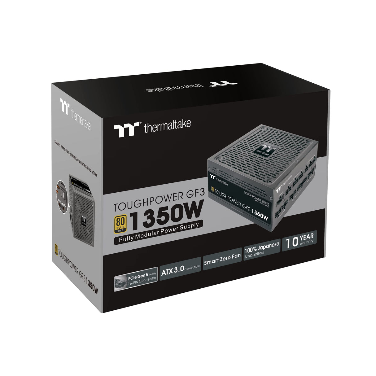 Thermaltake Toughpower GF 3 1350W | PC ATX 3.0 Power Supply | PCIe Gen 5.0 | 80-Plus-Gold | Fully Modular | Quiet 140 Fan | EU Certified | Black
