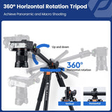 Fotopro Trípode Horizontal para cámara de 160 cm con Cabeza de Bola de 360 Grados, Placa de liberación rápida para cámara de vídeo DSLR, trípode 2 en 1 y monopié, Carga máxima de 10 kg