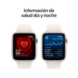 Apple Watch SE de 2.ª generación GPS + Cellular Smartwatch con caja de aluminio en Blanco estrella, 44 mm y Correa deportiva Blanco estrella-Talla M/L.Monitores de entreno y sueño, resistencia al agua