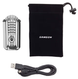 SAMSON Meteor Mic - Portable USB Studio Quality Condenser Microphone - High Performance, General Purpose/Podcast/Gaming/Music Recording Microphone, 16-bit, 44.1/48kHz Resolution, Silver Chrome