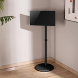 Maclean MC-970 Soporte de Suelo para Monitor Móvil/TV con Ruedas para Pantalla de 17-25", Independiente, Inclinación, Ajustable, VESA 75x75 100x100, Carga de 2 a 10kg (Negro)