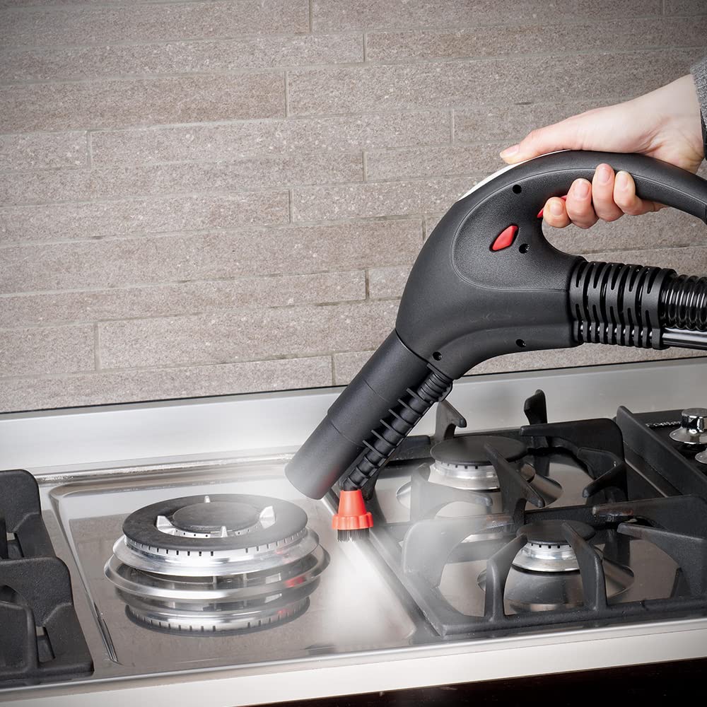 Polti Vaporetto Lecoaspira FAV50 Multifloor, Limpiador a Vapor y Aspirador con Filtro de Agua, Potencia Total 2450 W, Presión de la Caldera 5 Bar, 15 Accesorios Incluidos, Blanco y Rojo