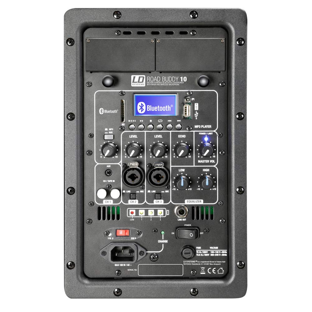 LD Systems ROADBUDDY 10 BASIC - Altavoz Bluetooth alimentado por batería, con mezclador