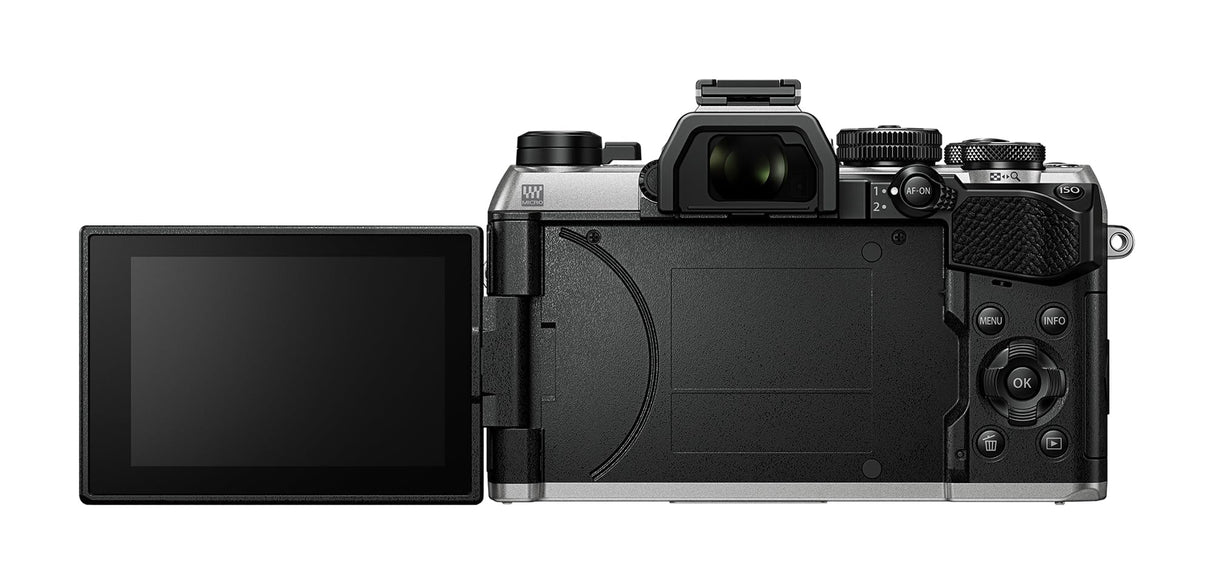 Cámara Micro Cuatro Tercios OM SYSTEM OM-5 Mark II, Sensor Live Mos de 20 MP, estabilización de Imagen de 5 Ejes, Sellado contra la Intemperie IP53, Disparo de Alta resolución a Pulso de 50 MP, Plata