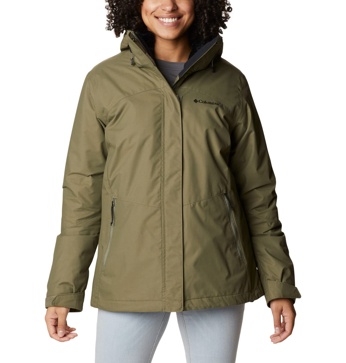 Columbia Bugaboo Fleece Interchange Jacket, Chaqueta De Invierno 3 En 1 para Mujer, Stone Green, Talla XS