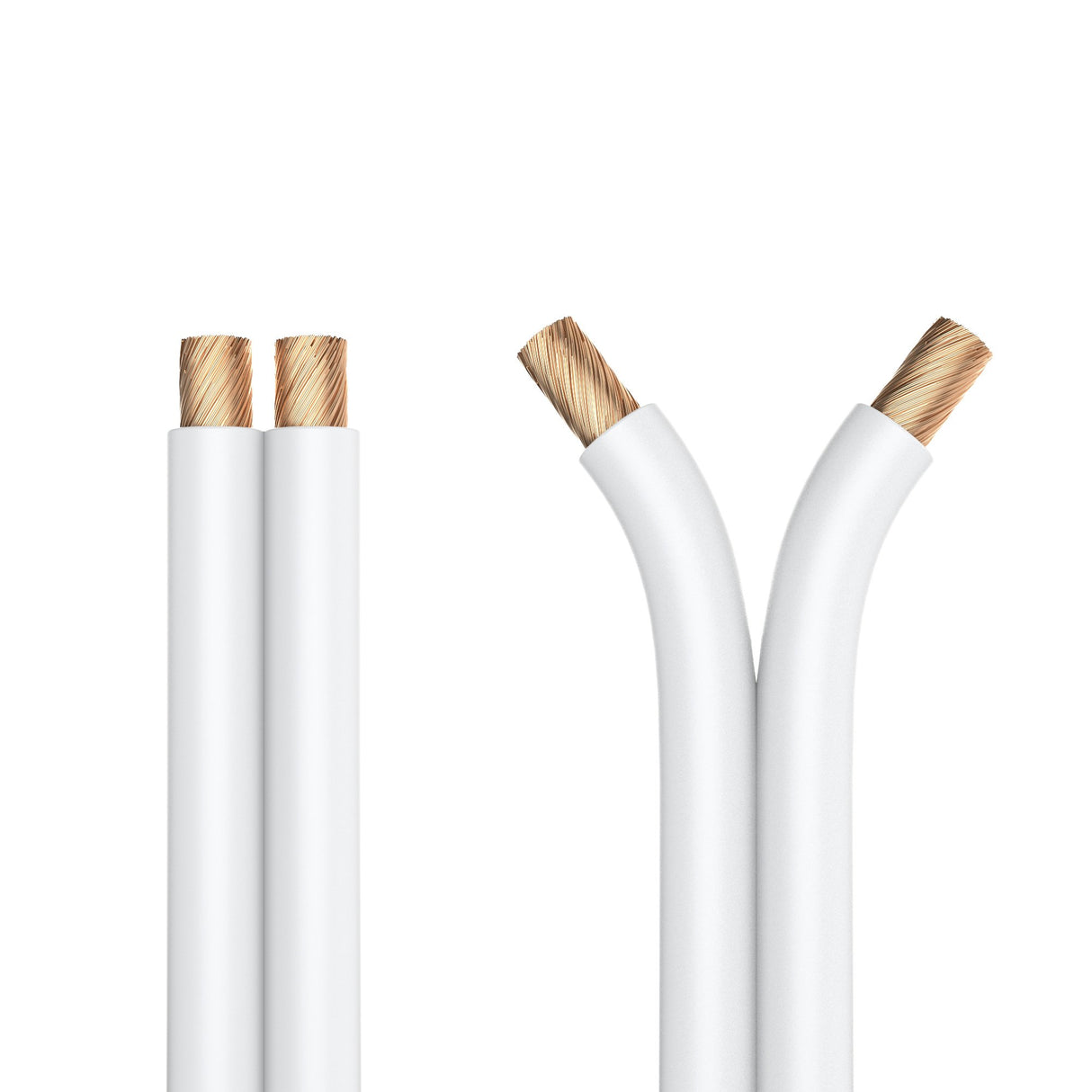 PureLink SP011-050 Cable de altavoz 2 x 2.5mm² (99.9% OFC cable de cobre sólido 0.10mm) Cable de altavoz de alta fidelidad, 50m, blanco