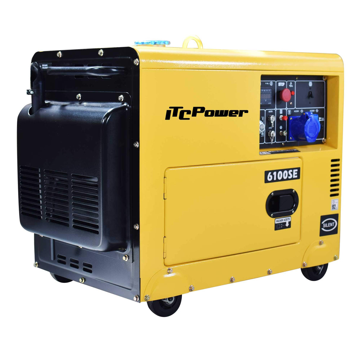 ITC Power NT-6100SE - Generador Diésel (monofásico, 12 L), color amarillo